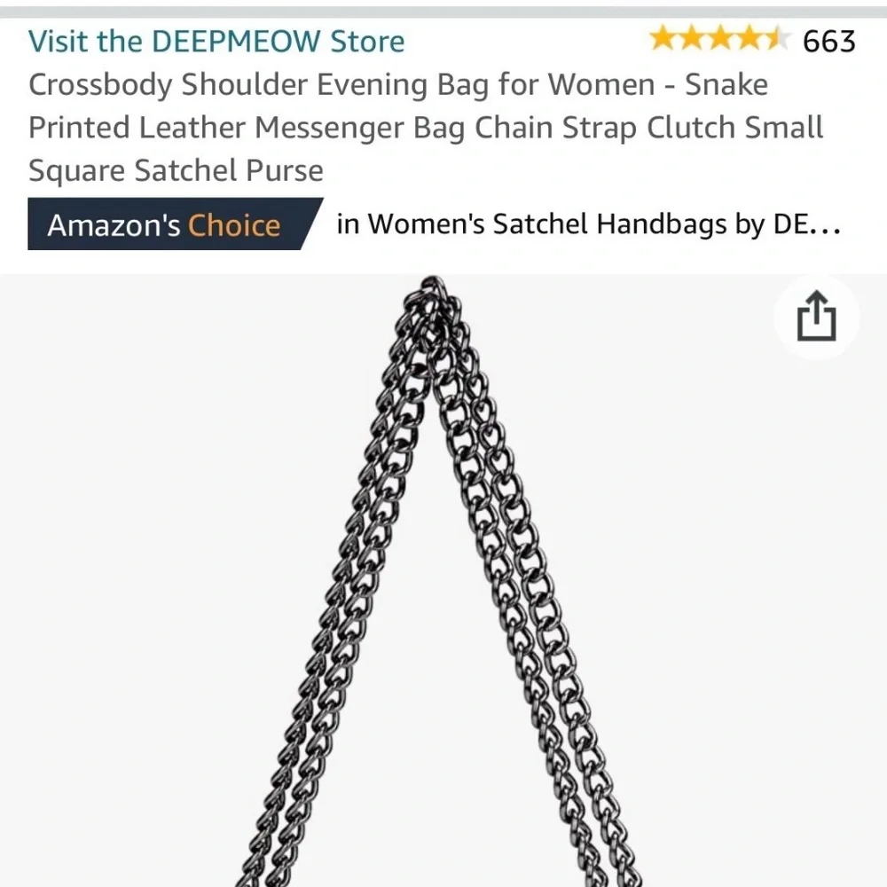 DEEPMEOW - Amazon Off-White Snake Print Crossbody Bag - Picture 5 of 5